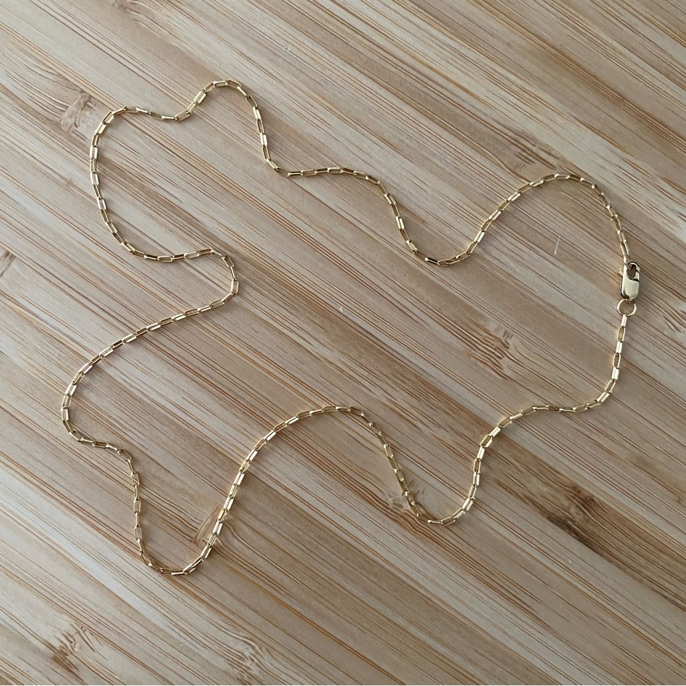 SOLD 14k gold filled paper clip chain 18”